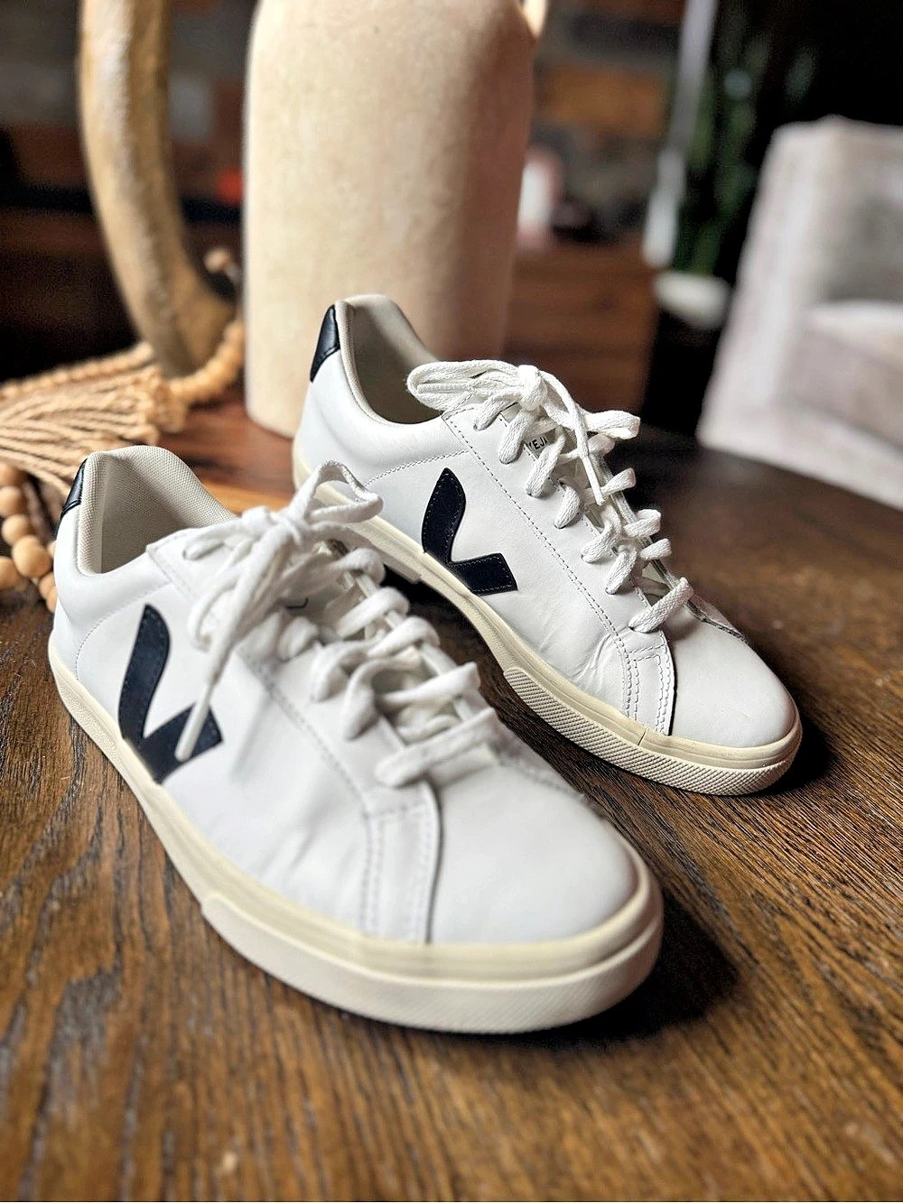 Veja Campo Leather Sneakers Extra White Black Women's White & Black US 8